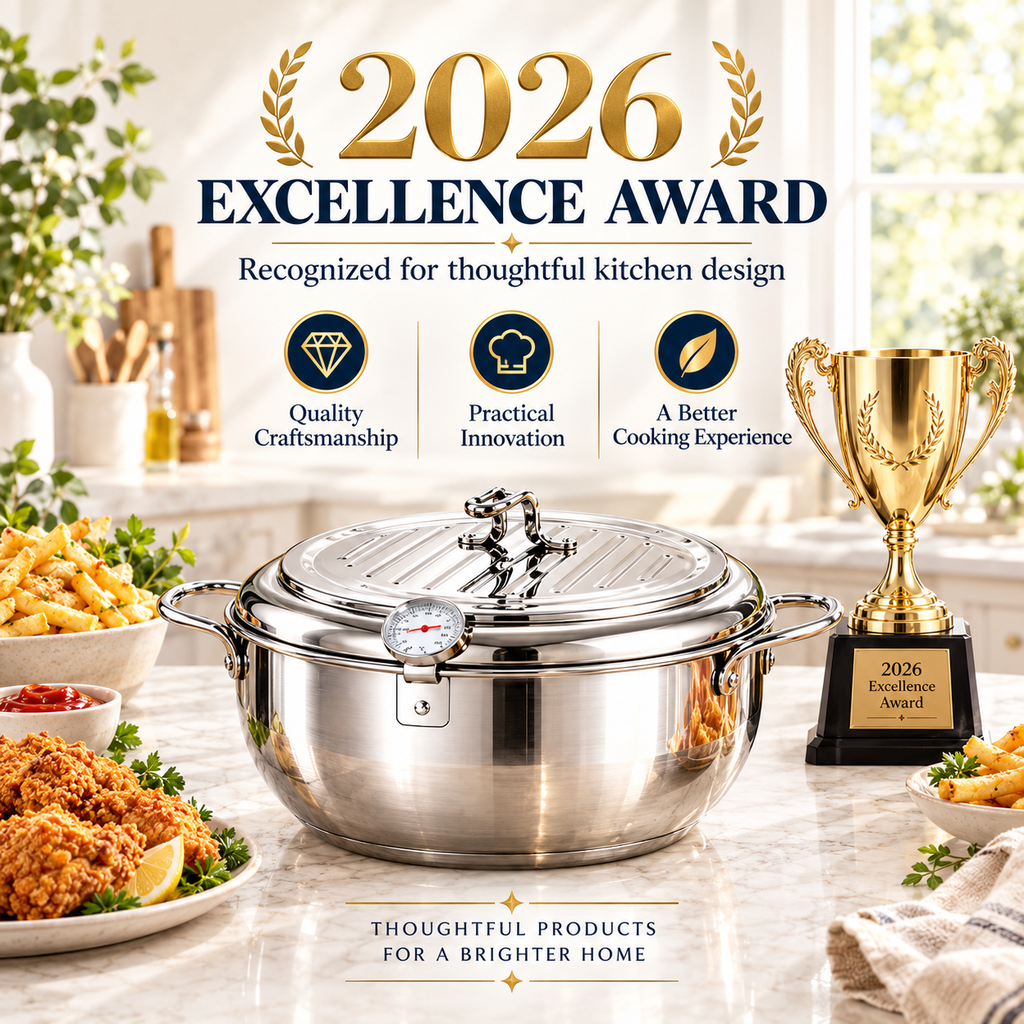Japanese Deep Frying Pot with a Thermometer and a Lid 304 Stainless Steel Kitchen Tempura Fryer Pan 20 24 cm